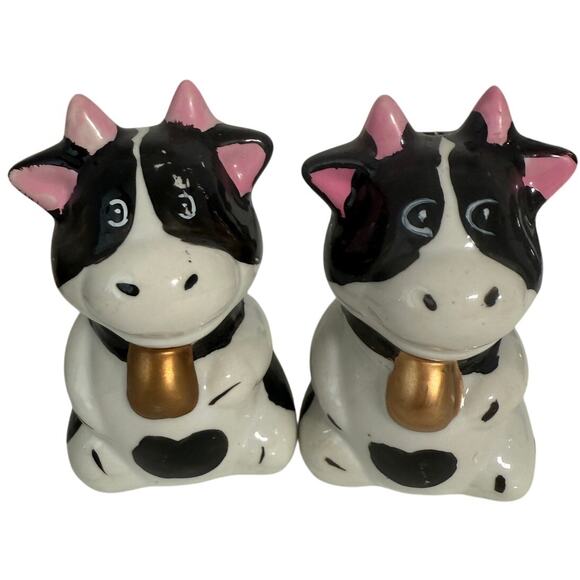 Lot 3 Cow Cattle Ceramic Salt Pepper Shakers Vintage Milk Jugs Sitting Bull Ends - Picture 8 of 10